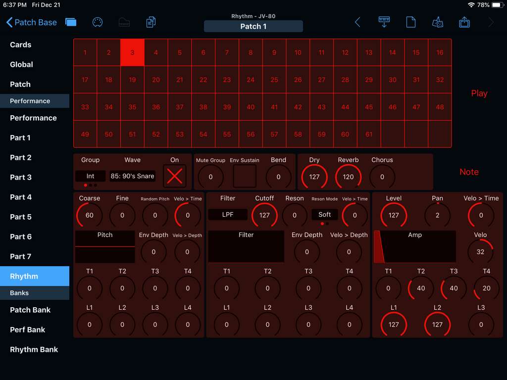 Roland JV-80 Editor Screenshot