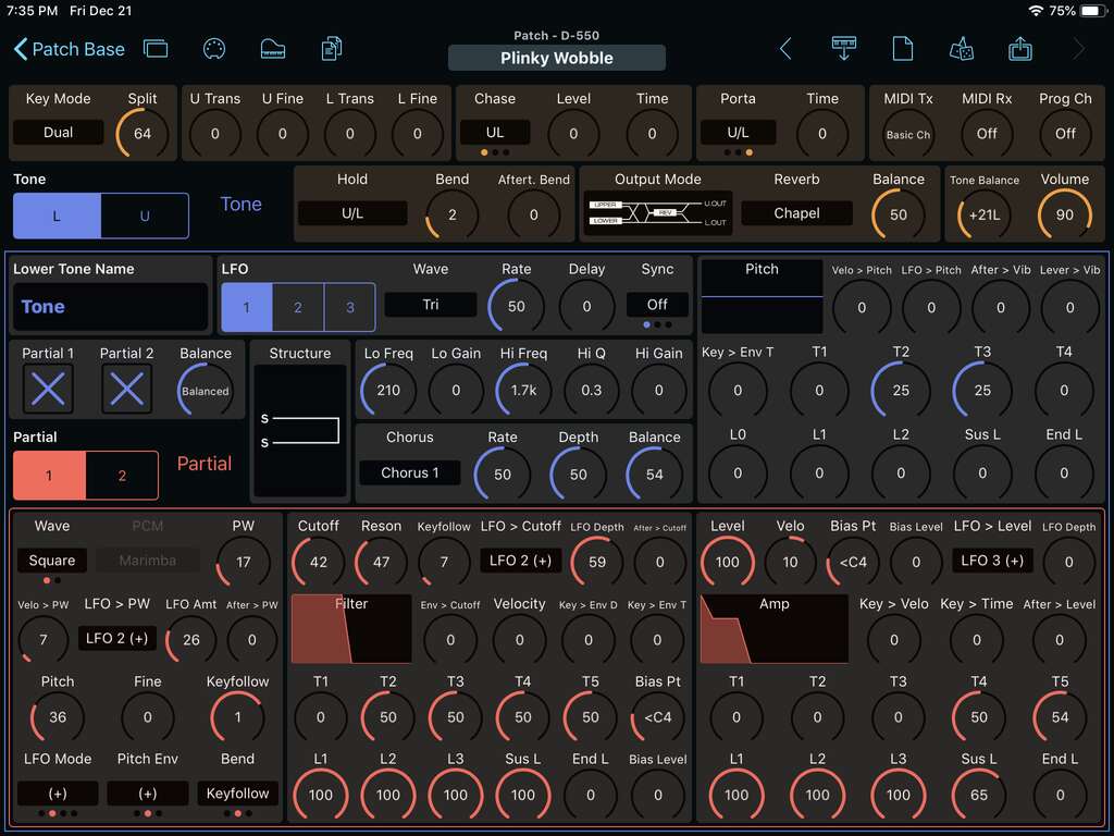 Roland D-550 Editor Screenshot