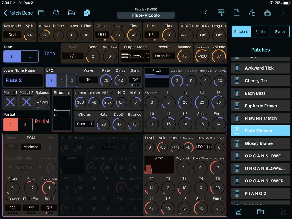 Roland D-550 Editor Screenshot