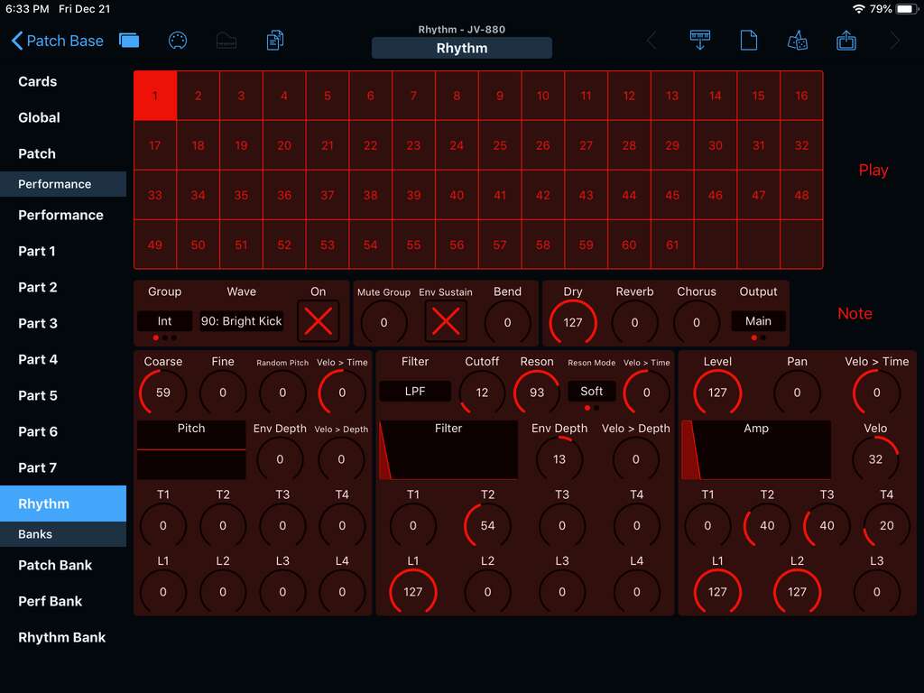 Roland JV-880 Editor Screenshot