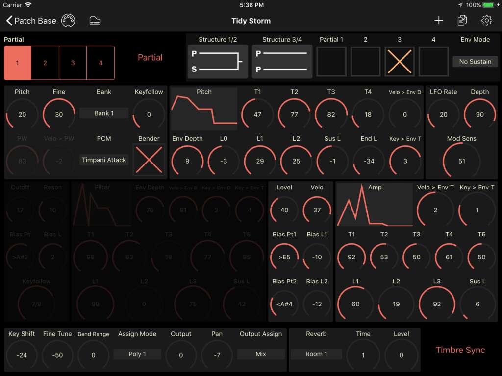 Roland D-110 Editor Screenshot