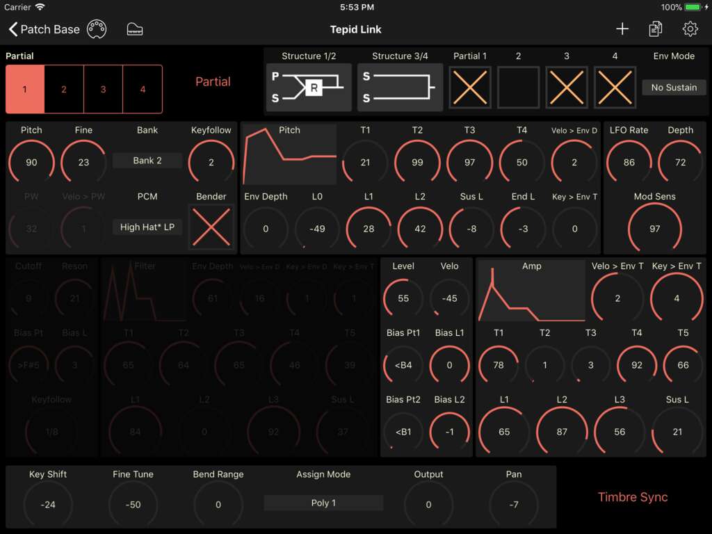 Roland D-5 Editor Screenshot
