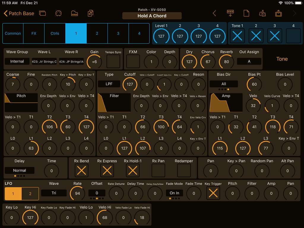 Roland XV-5050 Editor Screenshot