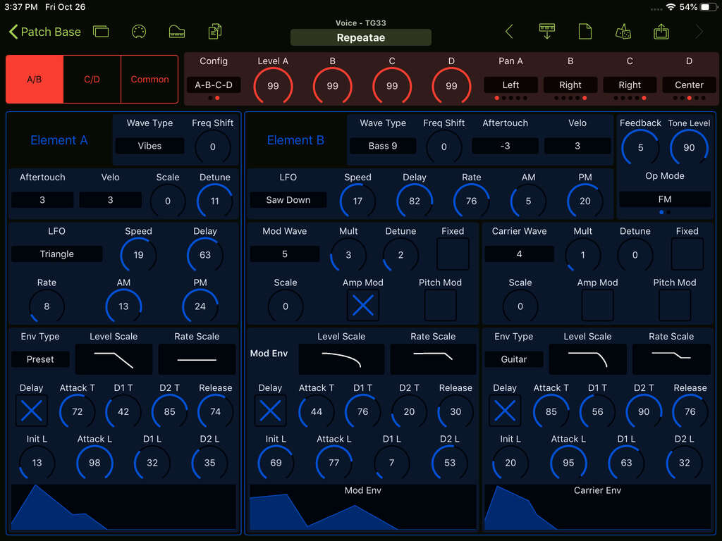 Yamaha TG33 Editor Screenshot