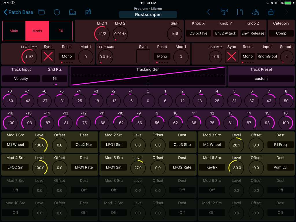 Alesis Micron Editor Screenshot