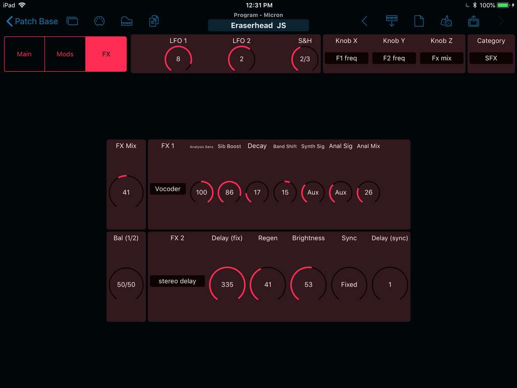 Alesis Micron Editor Screenshot