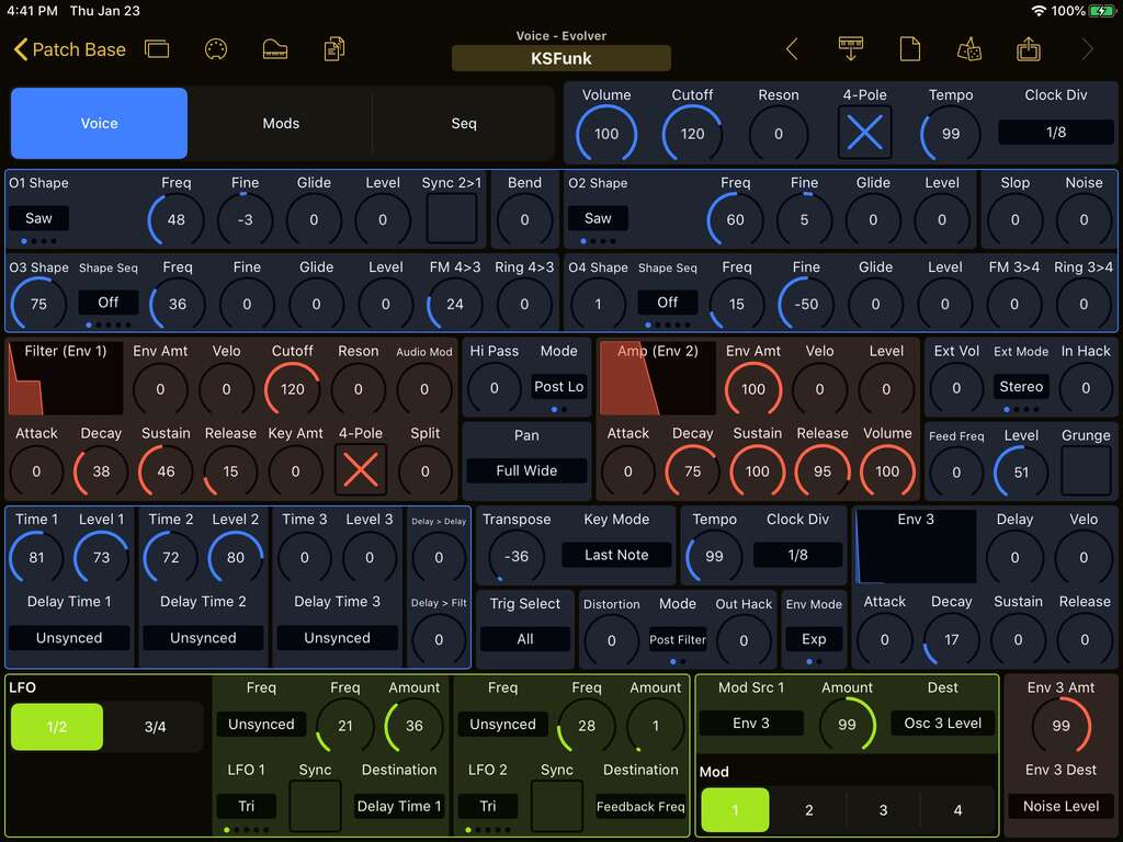 Dave Smith Instruments Evolver Editor Screenshot