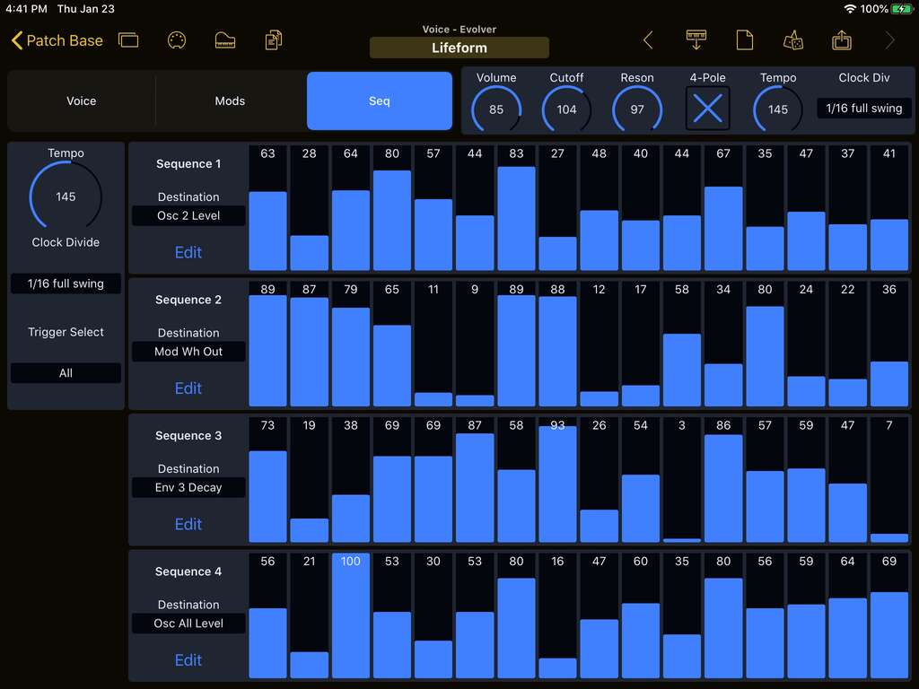 Dave Smith Instruments Evolver Editor Screenshot