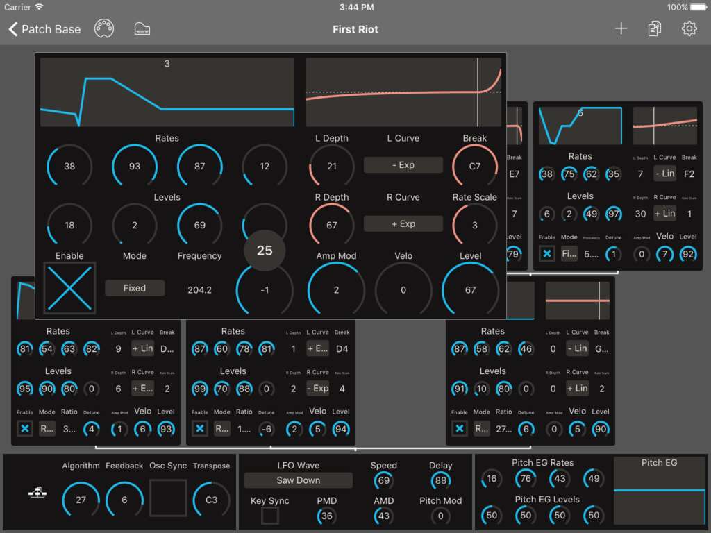 Yamaha TX816 Editor Screenshot