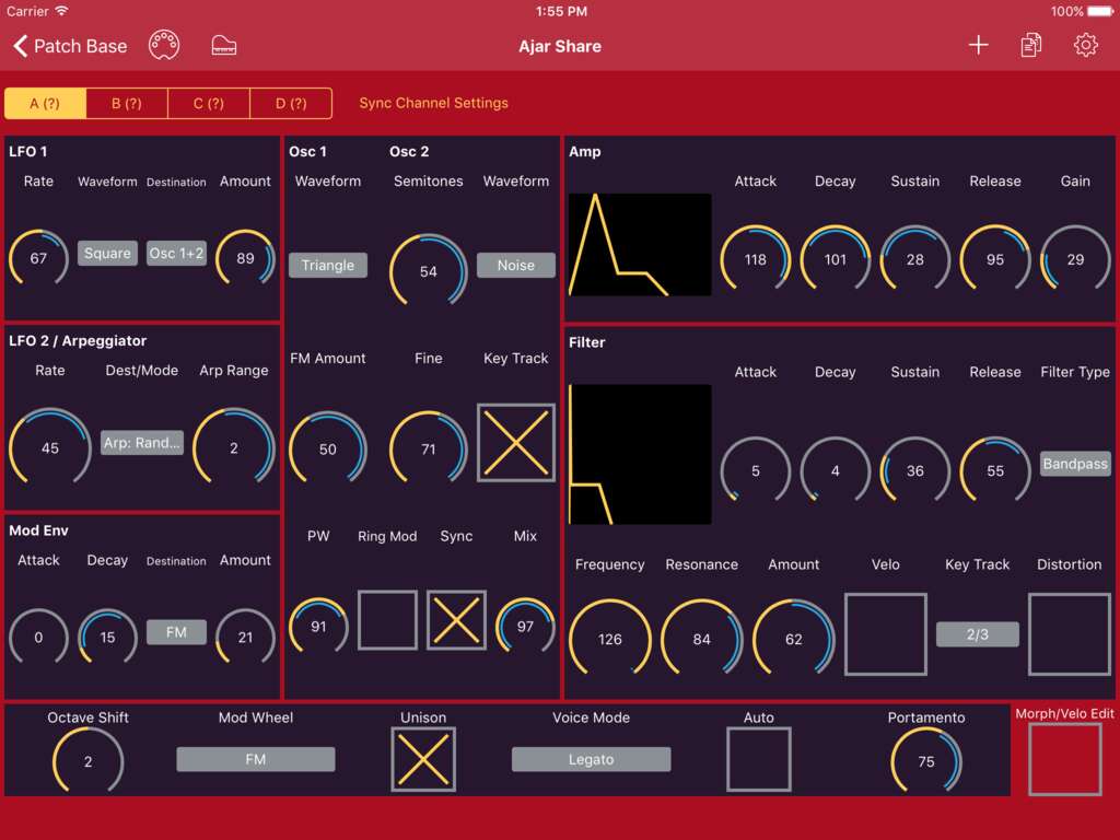 Clavia Nord Lead 2X Editor Screenshot