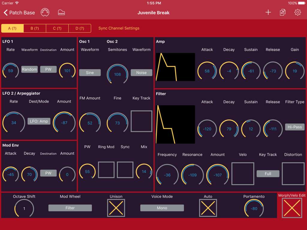 Clavia Nord Lead 2X Editor Screenshot