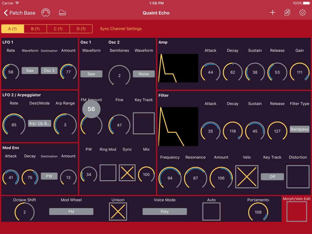 Clavia Nord Lead 2X Editor Screenshot