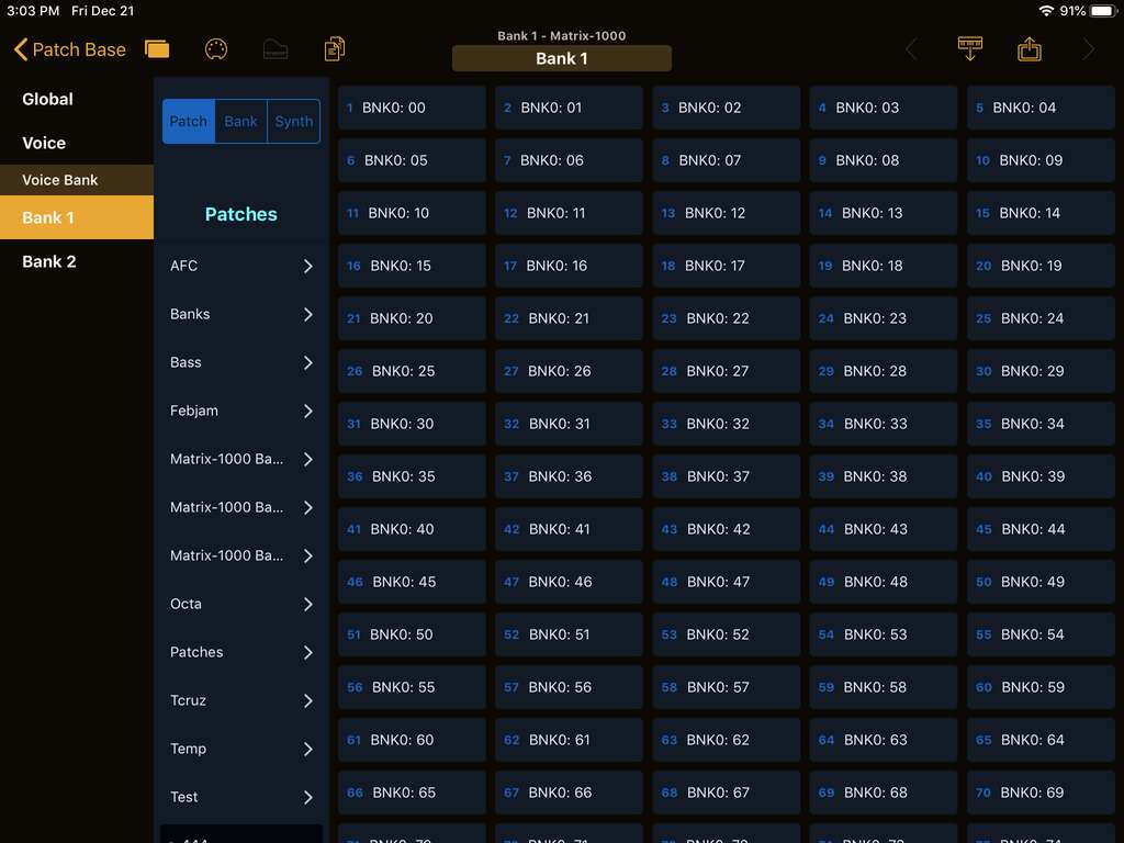 Oberheim Matrix-1000 Editor Screenshot