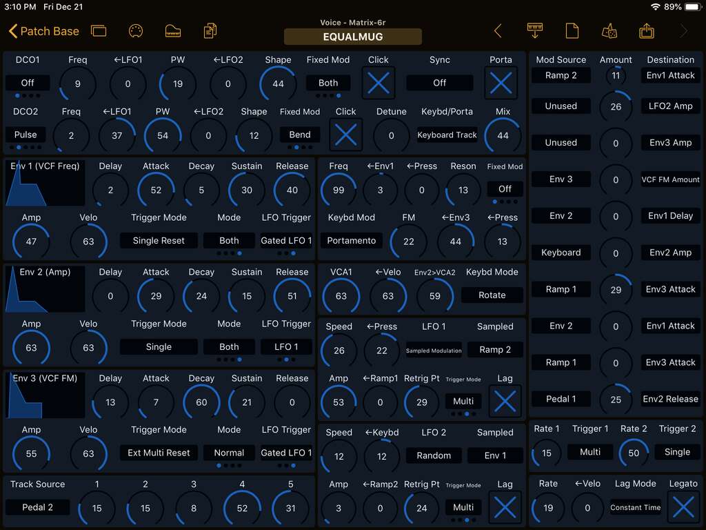 Oberheim Matrix-6R Editor Screenshot