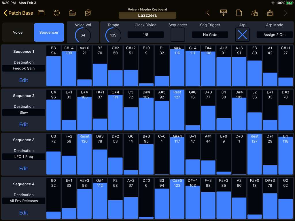 Dave Smith Instruments Mopho Keyboard Editor Screenshot