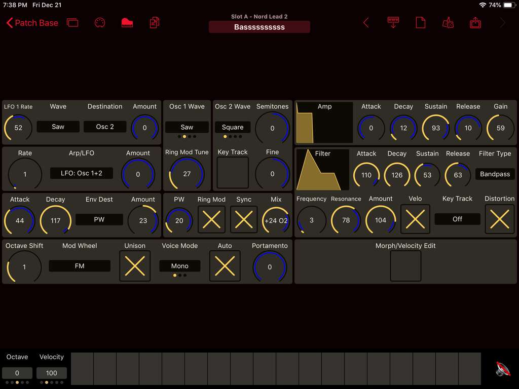 Clavia Nord Lead 2 Editor Screenshot