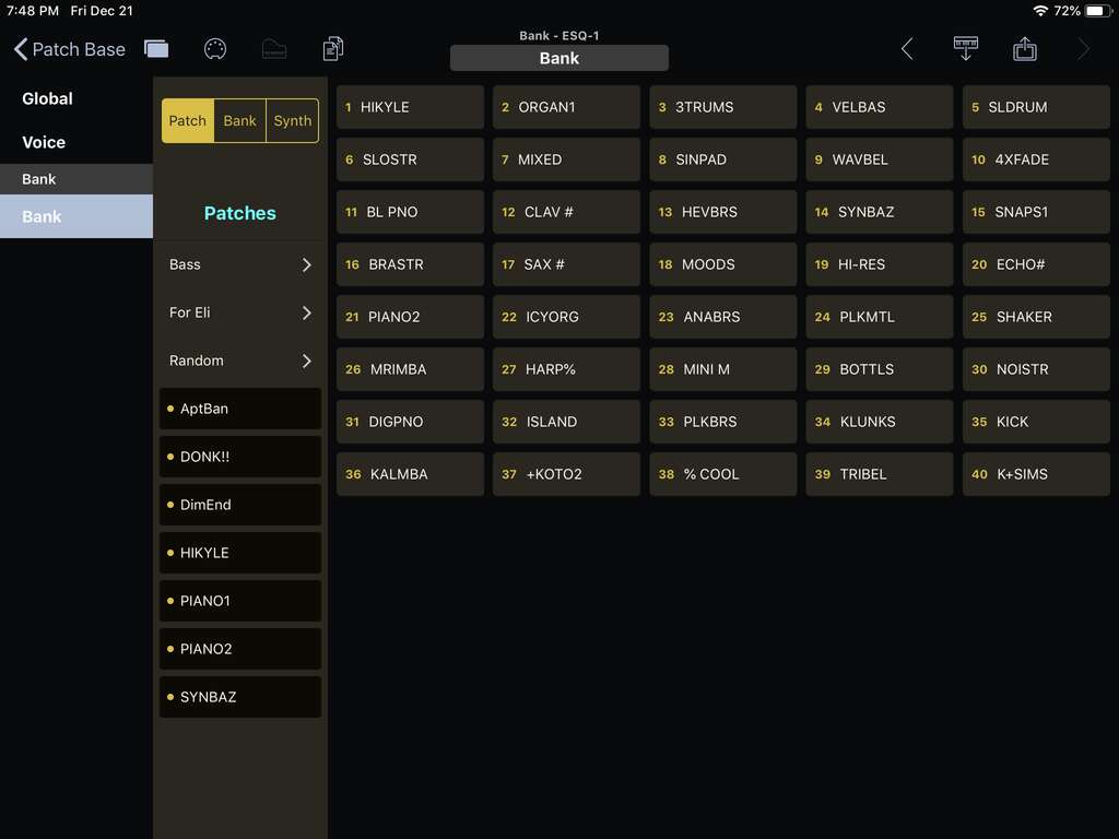 Ensoniq ESQ-1 Editor Screenshot