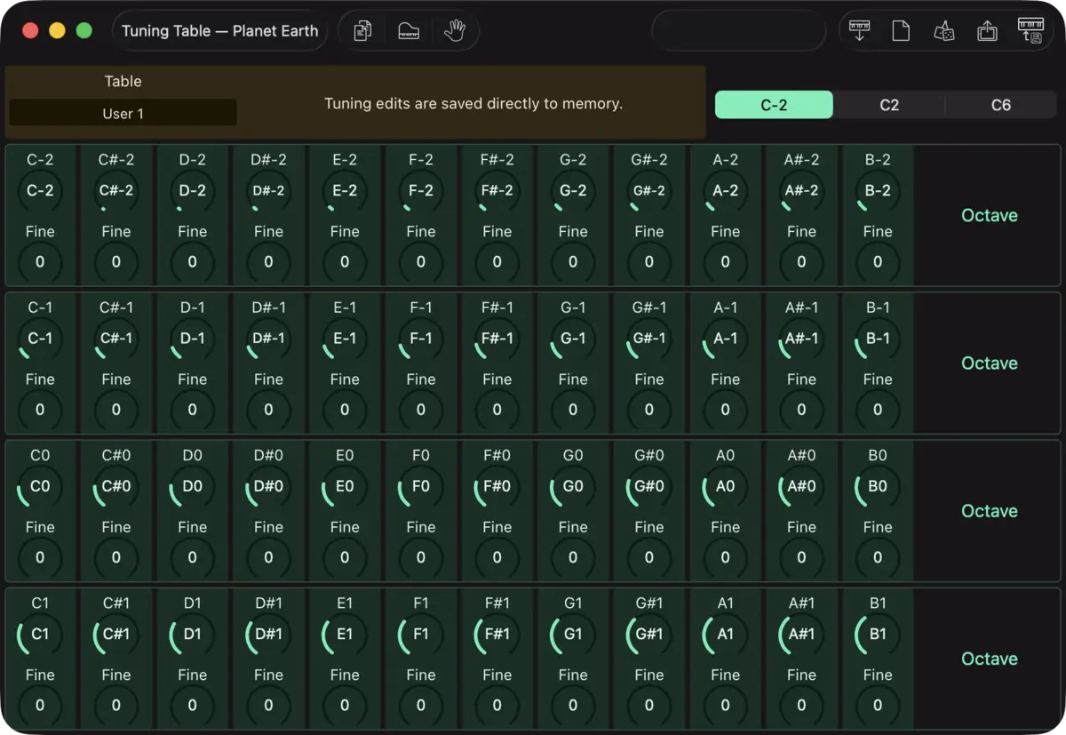 E-mu Planet Earth editor screenshot (Mac)