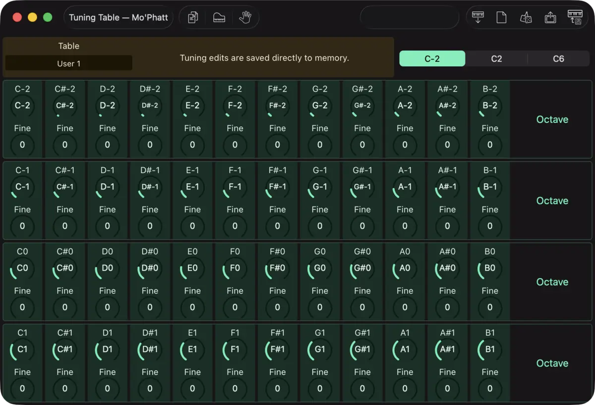 E-mu Mo'Phatt editor screenshot (Mac)