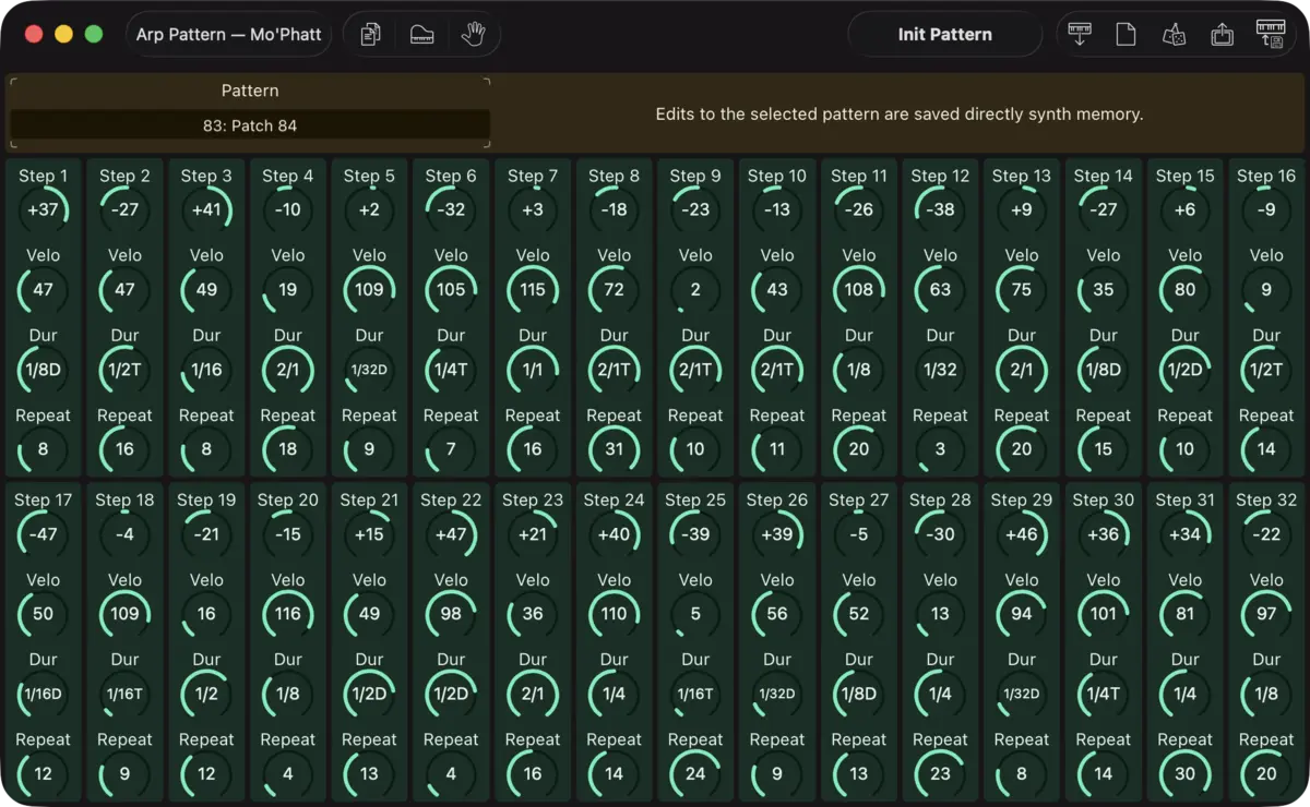 E-mu Mo'Phatt editor screenshot (Mac)