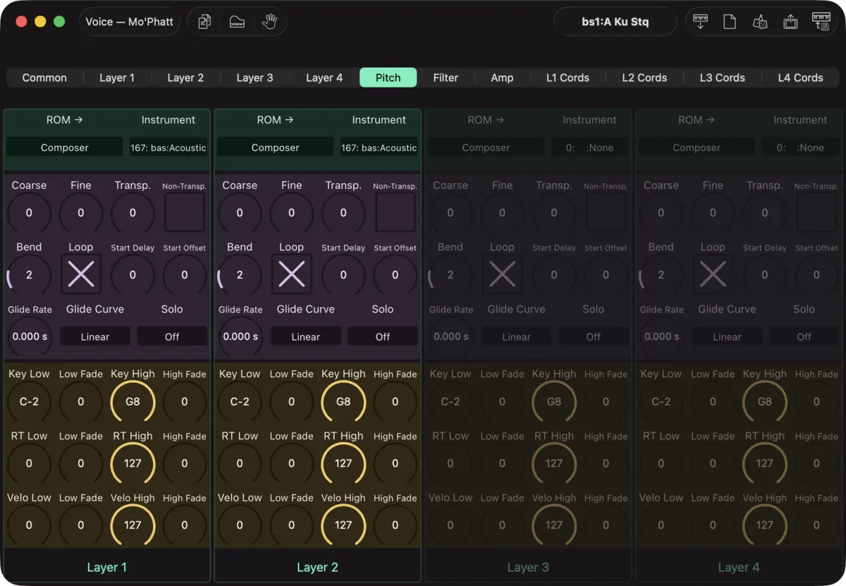 E-mu Mo'Phatt editor screenshot (Mac)