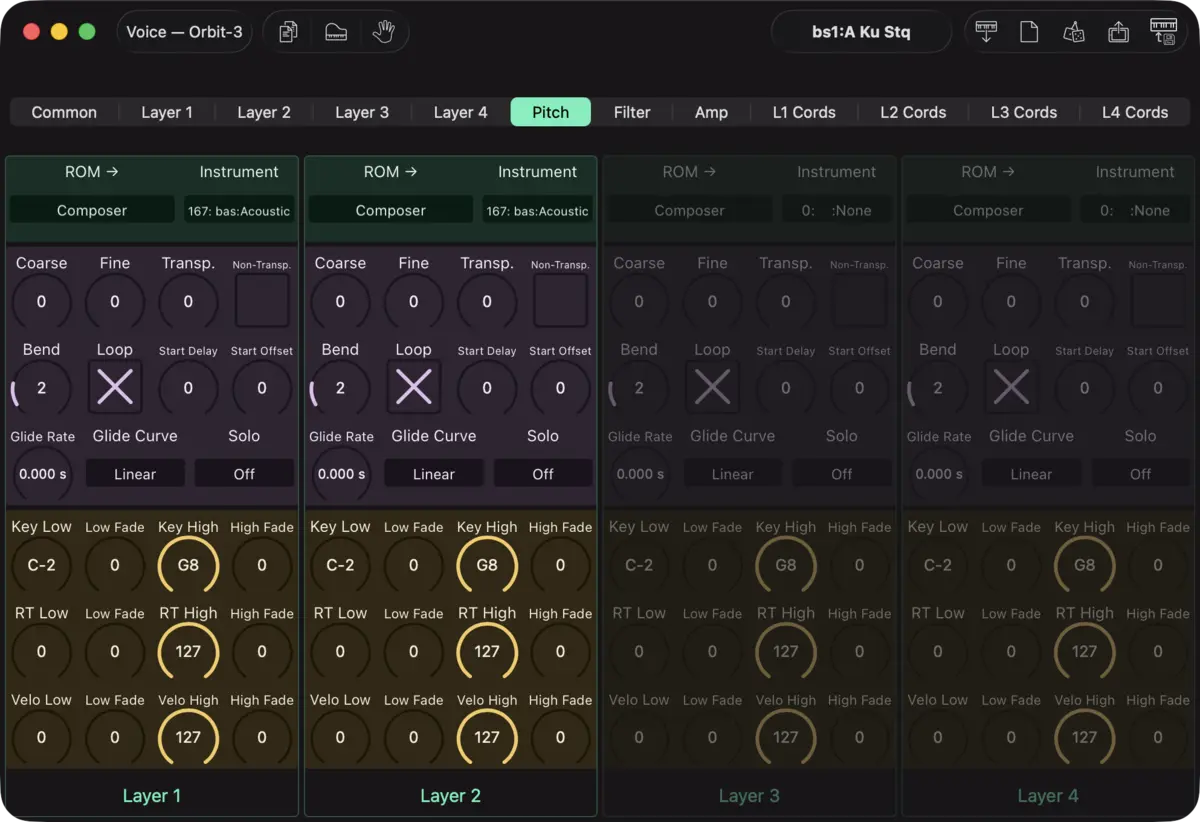 E-mu Orbit-3 editor screenshot (Mac)