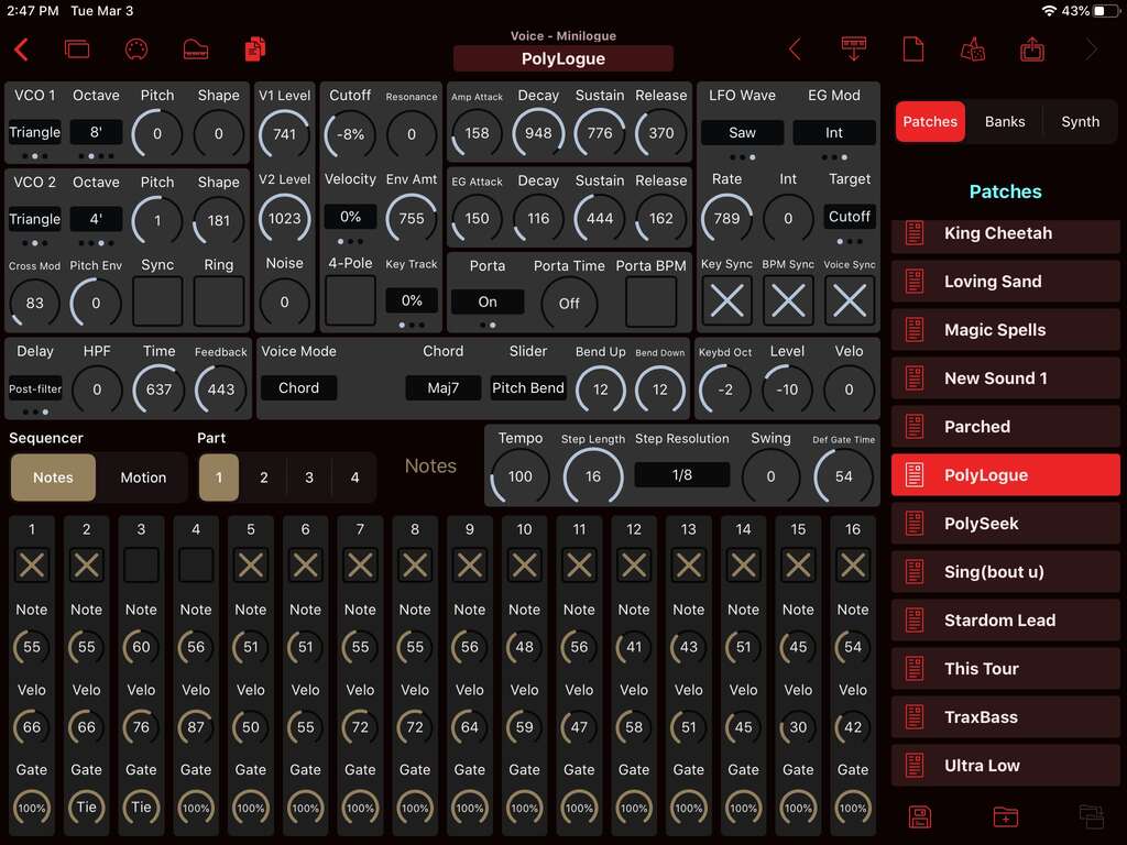 Korg Minilogue Editor Screenshot