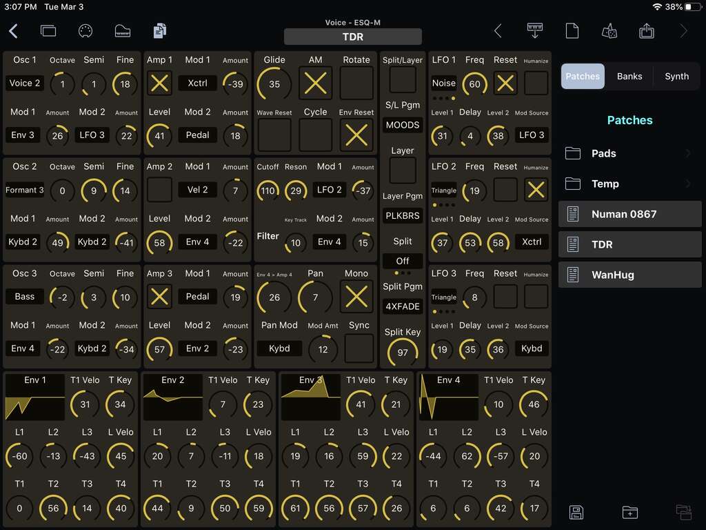 Ensoniq ESQ-M Editor Screenshot