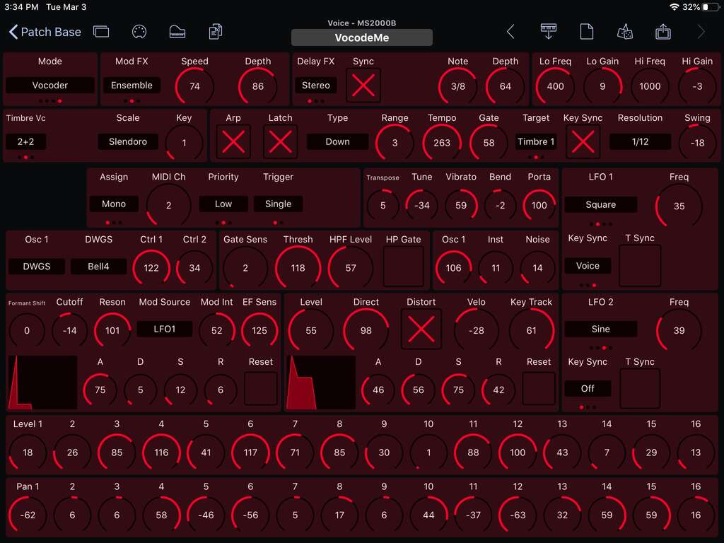 Korg MS2000B Editor Screenshot