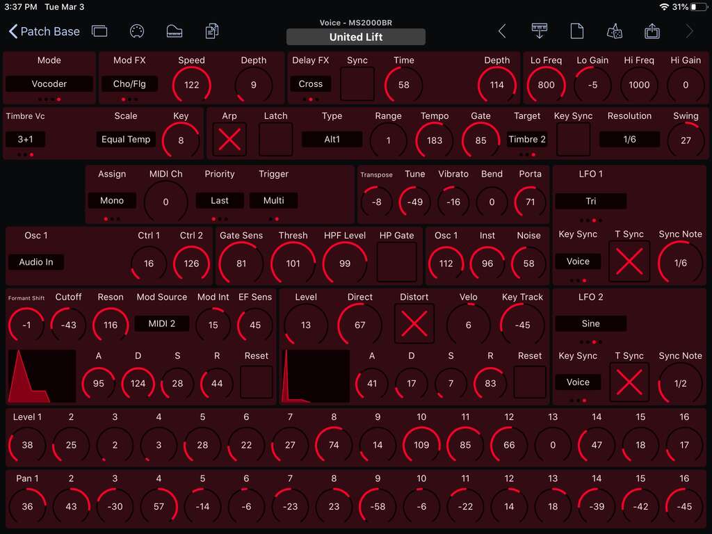 Korg MS2000BR Editor Screenshot