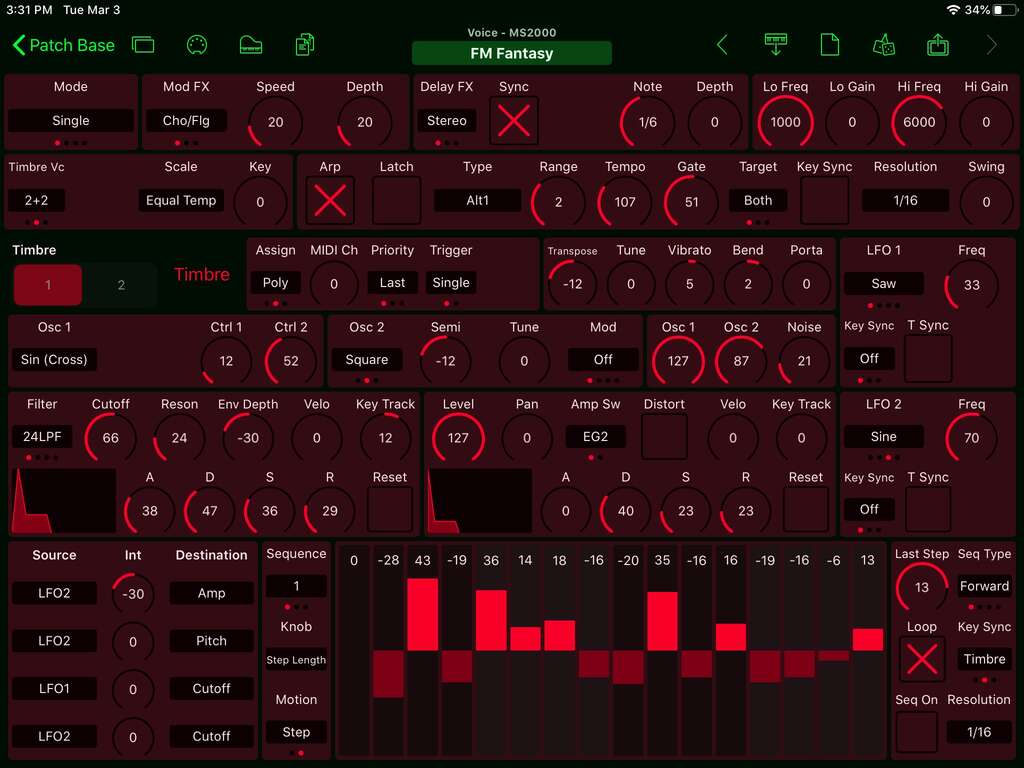 Korg MS2000 Editor Screenshot