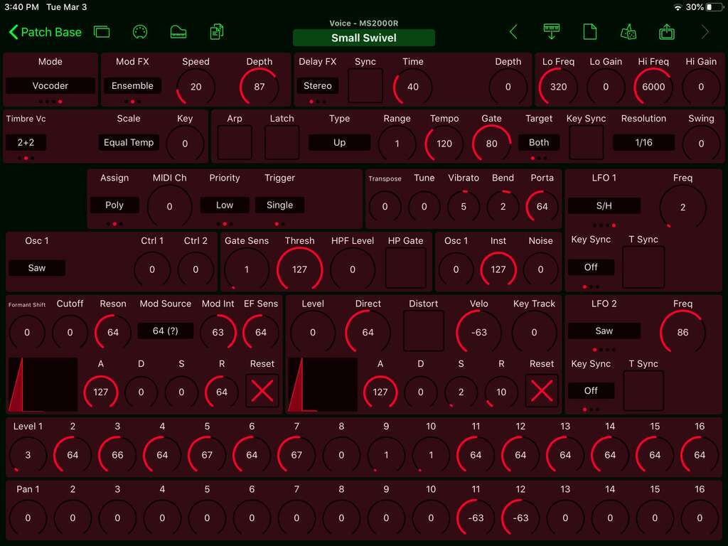 Korg MS2000R Editor Screenshot