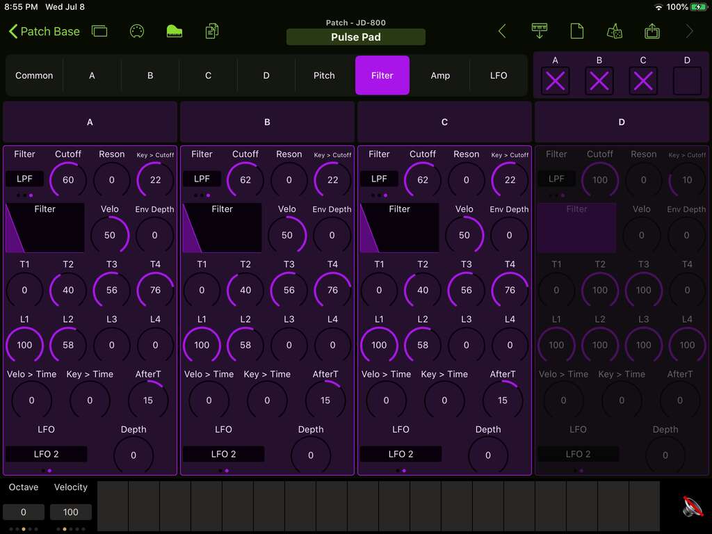 Roland JD-800 Editor Screenshot