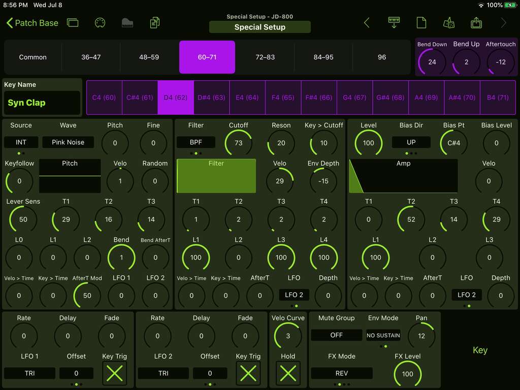 Roland JD-800 Editor Screenshot