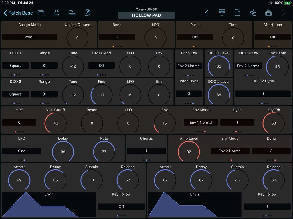 Roland JX-8P Editor Screenshot