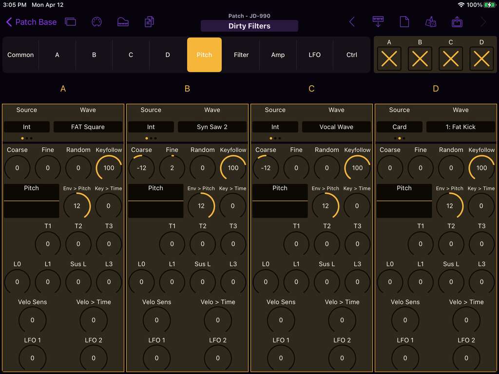 Roland JD-990 Editor Screenshot