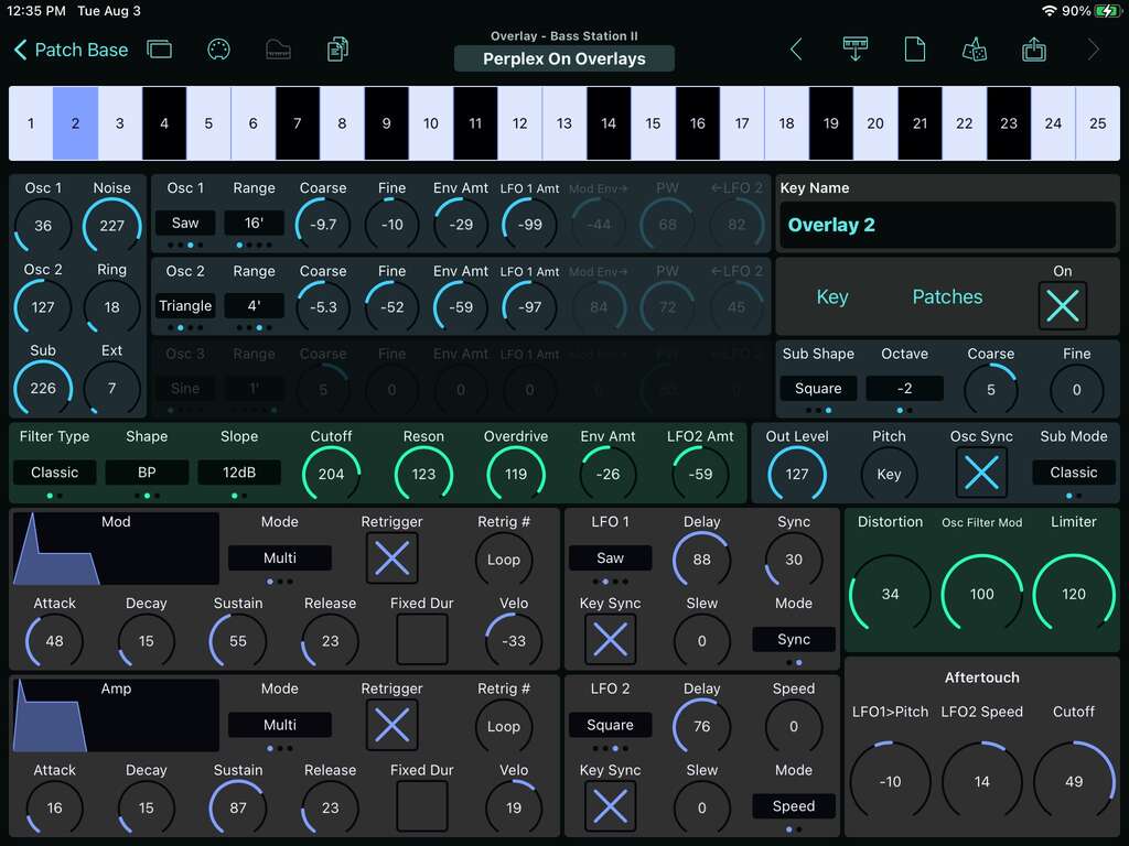 Novation Bass Station II Editor Screenshot