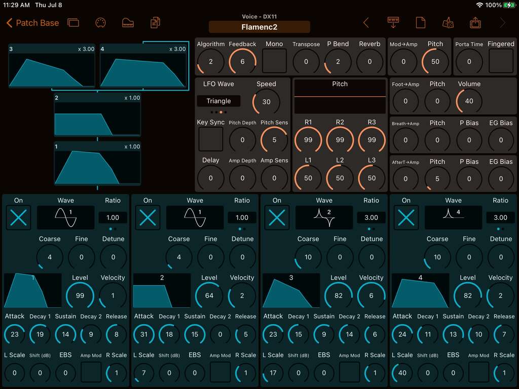 Yamaha DX11 Editor Screenshot