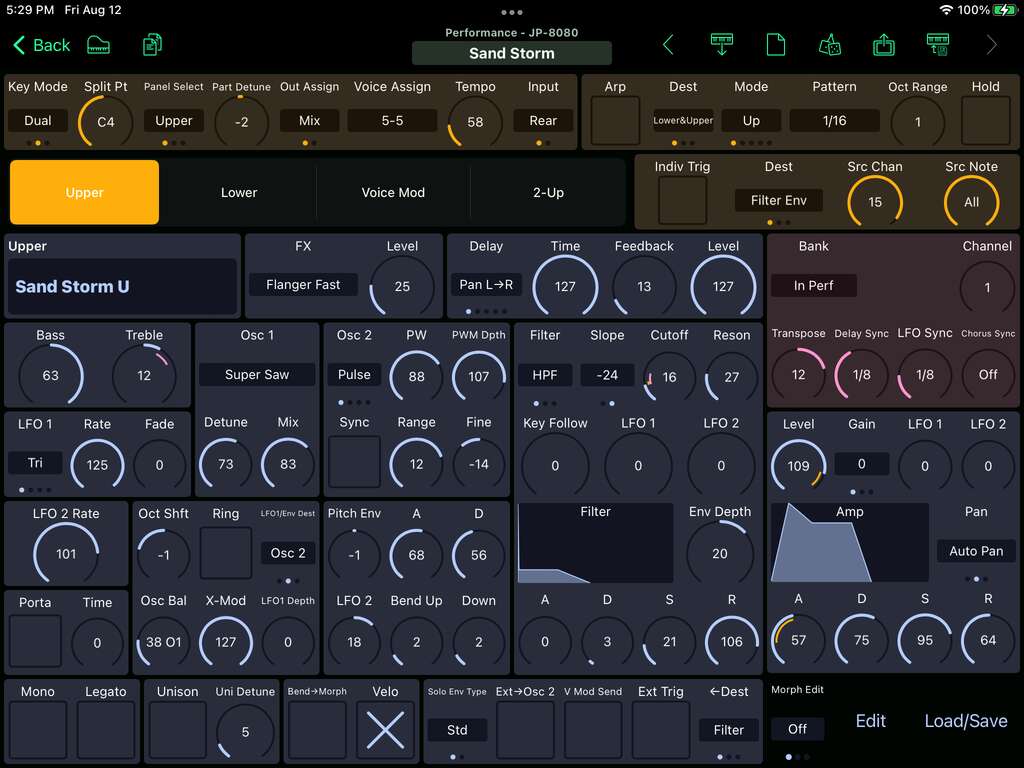 Roland JP-8080 Editor Screenshot