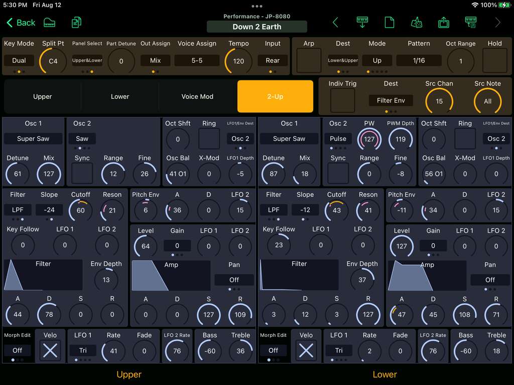 Roland JP-8080 Editor Screenshot