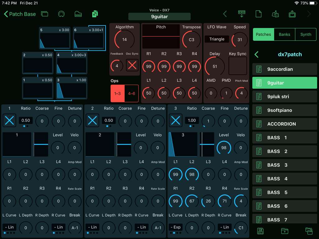 Yamaha DX7 Editor Screenshot