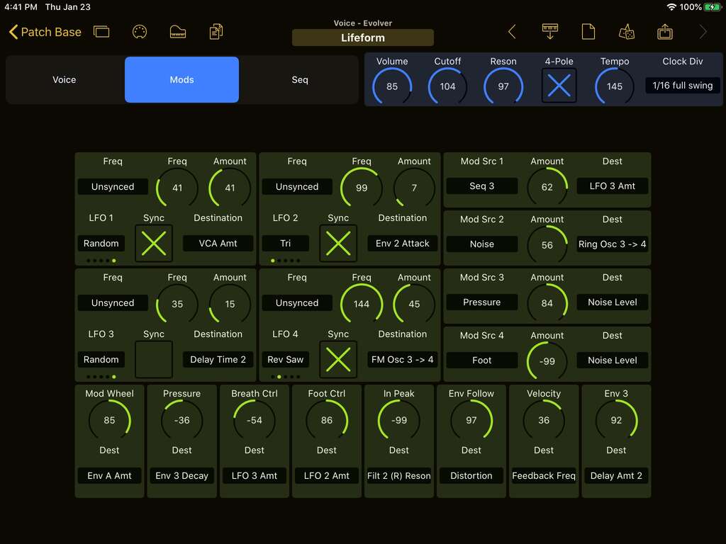 Dave Smith Instruments Evolver Editor Screenshot