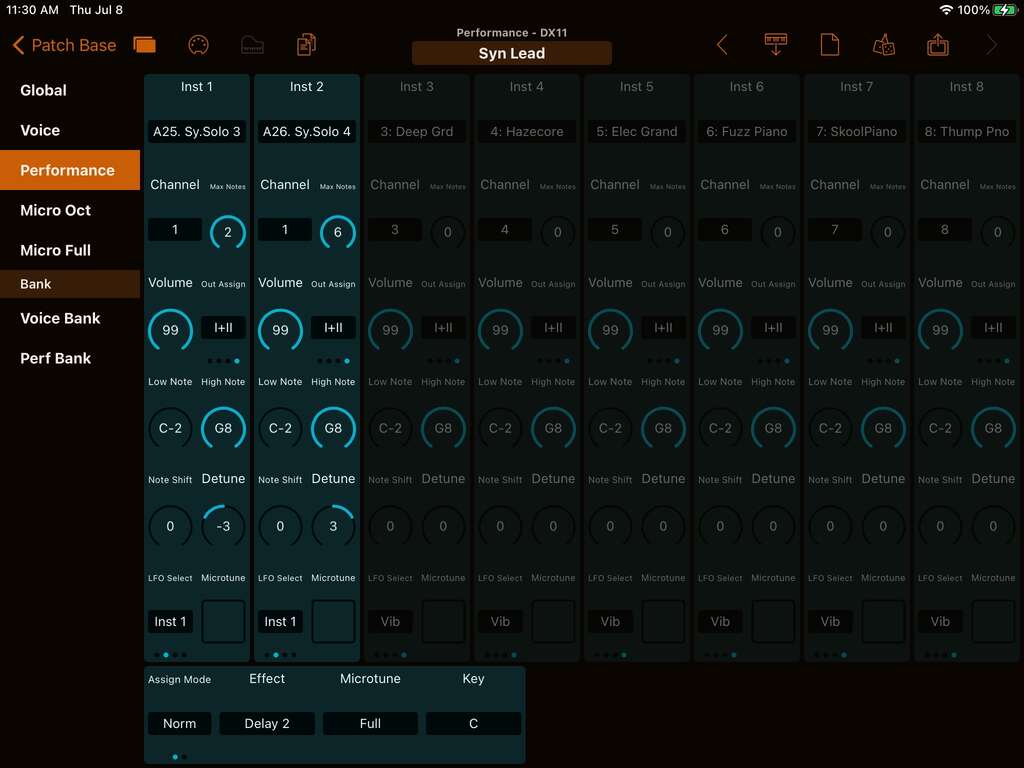 Yamaha DX11 Editor Screenshot