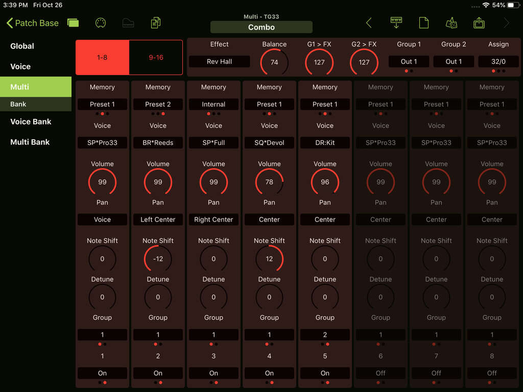 Yamaha TG33 Editor Screenshot