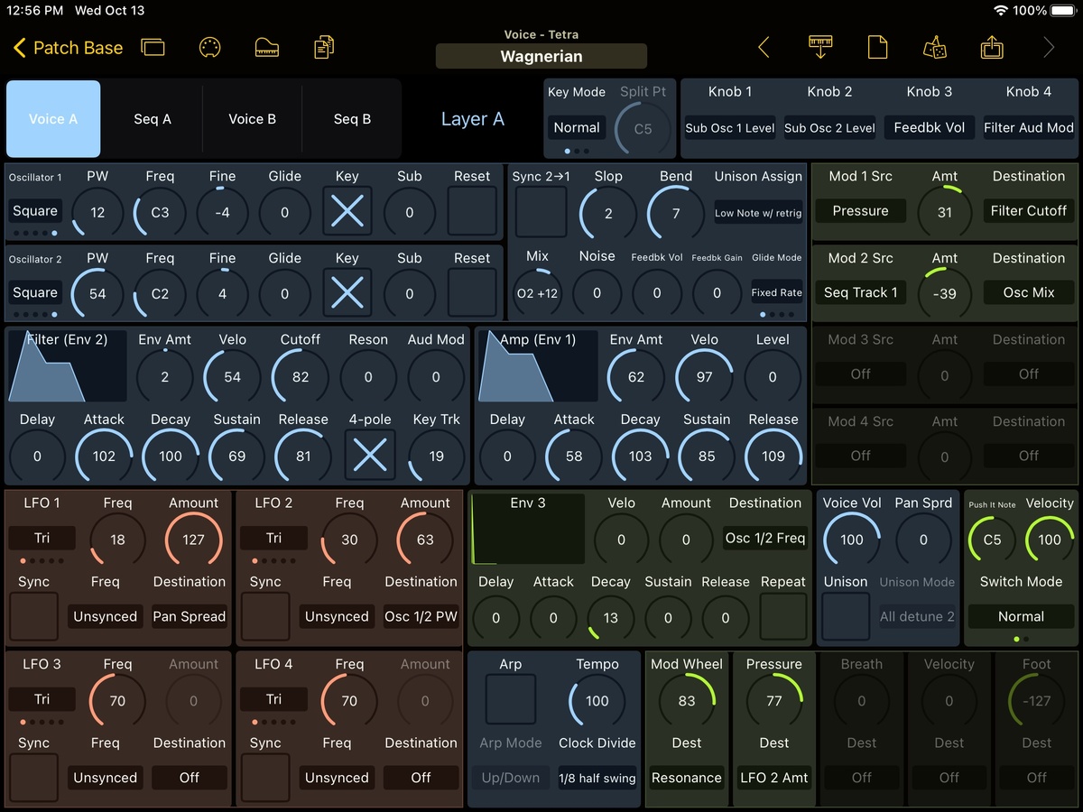 Dave Smith Instruments Tetra Editor Screenshot