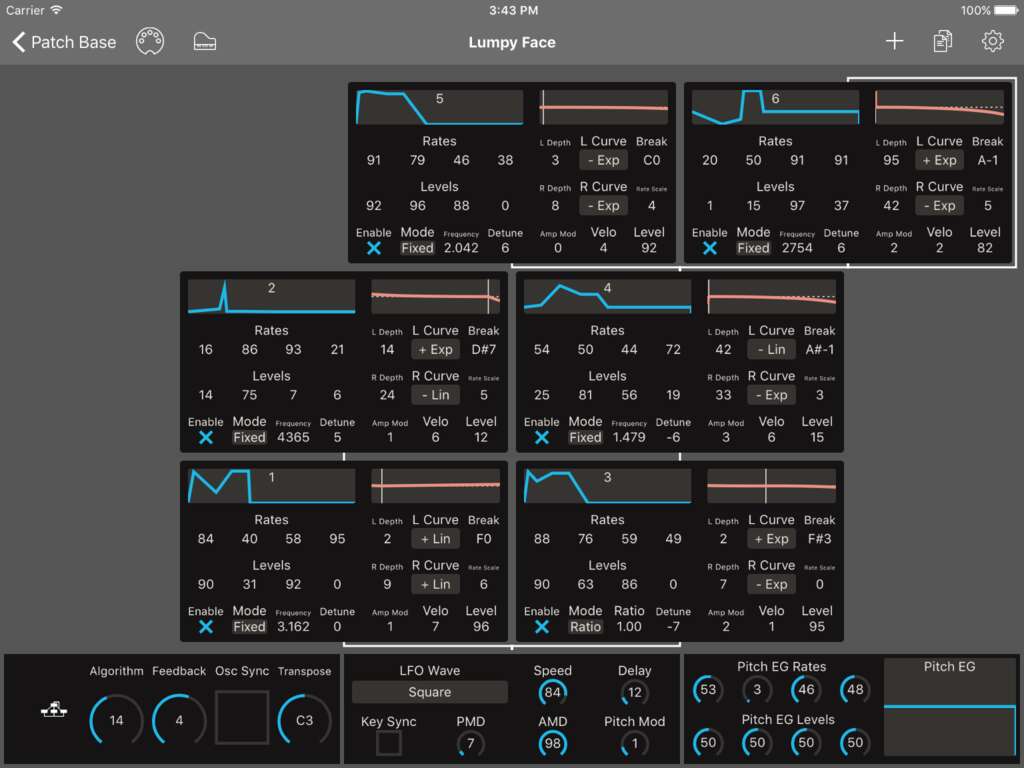 Yamaha TX7 Editor Screenshot