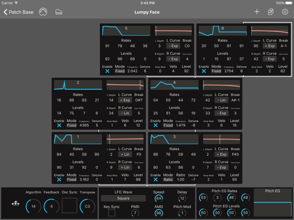 Yamaha TX802 Editor Screenshot